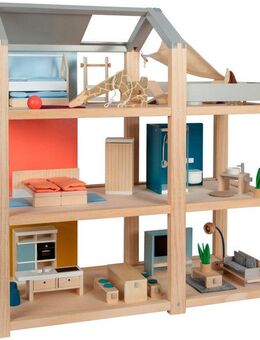 Small Foot Puppenhaus Natur mit Möbeln