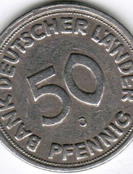 50 Pfennig 1949 J Bank deutscher Länder. Fehlprägung - Sinsheim Zentrum