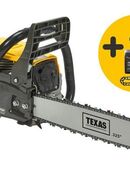 Texas Benzin-Kettensäge TS5620, 50 cm Schwertlänge, inkl. Extra Kette, Schutzbrille, Kettenöl und Gehörschutz in 00000