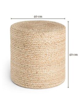 HANSE Home Pouf Jutta, Jute (1-St), Jute, Natur, Wohnzimmer, Esszimmer, Schlafzimmer, Flur, Modern, Boho
