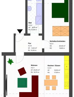 ERSTBEZUG nach Sanierung - große 2-Raum Dachgeschosswohnung mit offener Küche - Görlitz