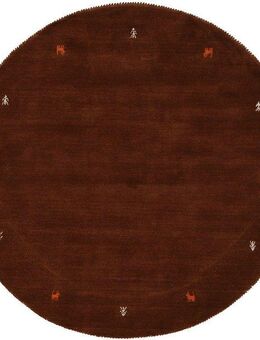 carpetfine Wollteppich Gabbeh Uni, rund, Höhe: 15 mm, reine Wolle handgewebt, Gabbeh Tiermotiv warmes Raumklima viele Größen