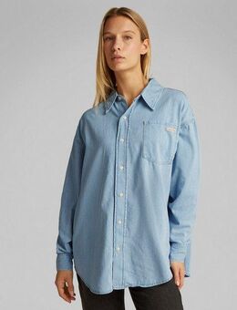 Calvin Klein Jeans Jeansbluse OVERSIZED LS DENIM SHIRT mit Logostickerei