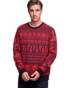 Rusty Neal Sweatshirt mit extravagantem Muster