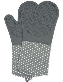 WENKO Topfhandschuhe Modell Silikon, (Set, 2-tlg), Ofen- und Grillhandschuhe, Hitzeschutz, Baumwollinnenseite, 1 Paar
