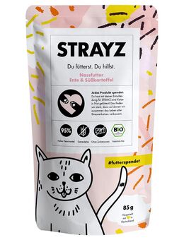STRAYZ BIO Pouch 6 x 85 g - Bio-Ente & Bio-Süßkartoffel