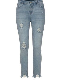 Buffalo Destroyed-Jeans mit ausgefranstem Beinabschluss und Stretchanteil, schmale Passform
