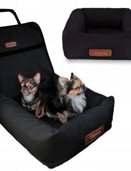 Hundesitz Hundebett & Transportbett 2in1 Autositz GRAVUR mit Namensschild Set2534 - Wuppertal