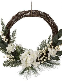 Weihnachts-Türkranz mit Blumendekoration - Frielendorf