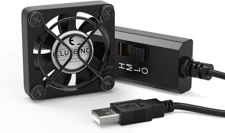 USB Lüfter 5V, 40mm, kugelgelagerter Rotor, Eluteng, drei Drehzahlstufen mit Schiebschalter wählbar - stabiler Rahmen mit Schutzgitter - äußerst leise und ohne Drehlagergeräusche - Fürth