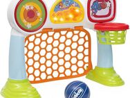 Chicco Fußballtor Multi-Sport-Aktivitätsspiel, 3in1, Made in Europe, mit Licht- und Soundeffekt