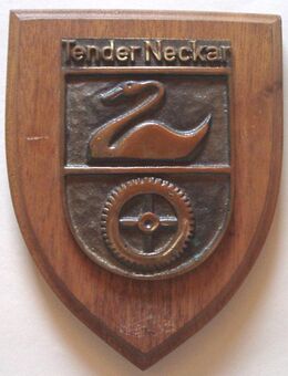 ⭕ Marine Tender Neckar Messing-Wappen auf Holz - Dassel