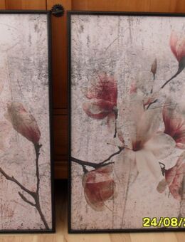 2 abstrackte Deko Bilder im Blumenmotiv - Simmerath