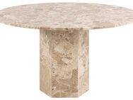 ACTONA GROUP Esstisch Naxos, Rund Esstisch, matt Latte lackiert Marmor, Ø130x75 cm