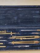 Zirkelkasten uralt Set 10 Teile professionell Messing in 22159