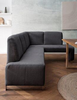 exxpo - sofa fashion Eckbank Intenso, viele Bezugsstoffe Cord, Leder, Struktur 244/157 cm (B/T), hohe Bodenfreiheit, frei im Raum stellbar, hoher Sitzkomfort