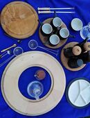 Fondue Set - Teakholz Drehteller/Gusseisen in 25524