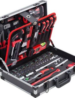 meister Werkzeugset Profi Werkzeugkoffer / 8971470, 131-teilig, stabiler Alu-Koffer, für Haushalt, Garage & Werkstatt