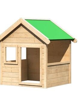 Kinderspielhaus Holz Spielhaus naturbelassen komplett Set - Wuppertal