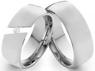 Gravierbare Edelstahlringe E097 mit Zirkoniain 8mm breite - Aholming