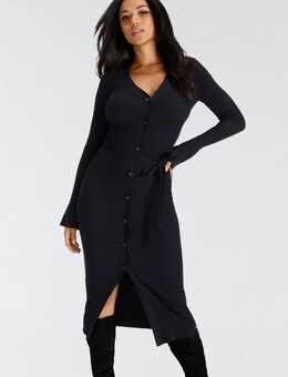 Bruno Banani Strickkleid wadenlang, elegant und feminin, aus Viskosemischung