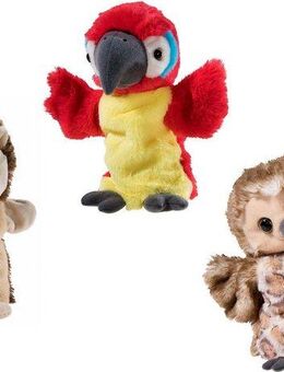 Heunec® Handpuppe Igel, Eule und Papagei (Set, 3-tlg)