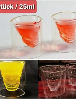 Kreatives Schnapsglas 3D Skelettkopf Totenkopf Form Gläser 25ml Likörglas 2 Stück  14,90 €* - Villingen-Schwenningen