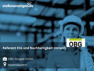 Referent ESG und Nachhaltigkeit (m/w/d) - Kaiserslautern