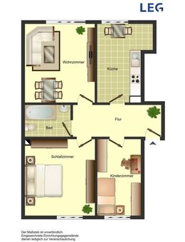 3-Zimmer-Wohnung mit neuem Bad in Bergkamen Nordberg - Bergkamen