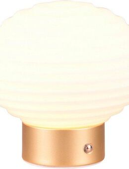 Reality Leuchten LED Tischleuchte EARL, USB-Ladefunktion, mehrere Helligkeitsstufen, LED fest integriert, Warmweiß, kabellose Akku Tischlampe, Glasschirm, USB-C Ladekabel, Touchdimmer