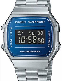 CASIO VINTAGE Chronograph A168WEM-2BEF, Quarzuhr, Armbanduhr,Damenuhr, Herrenuhr, Digitaluhr, Edelstahlarmband
