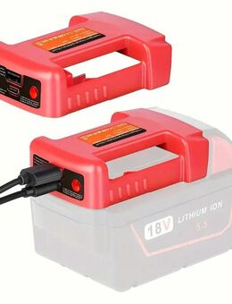 18V Adapter mit USB- und Typ-C-PD-Ladegerät – kompatibel mit Milwaukee 18-V-Akku - Wuppertal