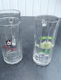 Husums Brauhaus Glas Bierkrug 0,4 l 3,-; Barfüßer Glas Bierseidel 0,5 l 3,-, Bierkrüge Seidel Gläser - Flensburg