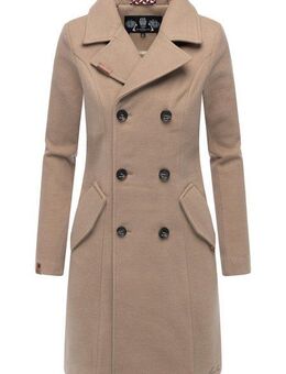 Marikoo Wollmantel Nanakoo edler Damen Trenchcoat in Woll-Optik