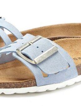 Elbsand Sandale Pantolette Mule, offener Schuh aus Leder mit weichem Komfortkorkfußbett
