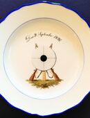 historischer Schützen - Teller, Meißner Porzellan, 1891 in 01099