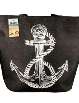 Einkaufstasche Strandtasche Schwarz Maritim Anker *NEU & OVP* - Dreieich
