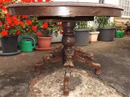 Ovaler Tisch, Eichenholz massiv. Antik um 1900 (unrestauriert). - Königswinter