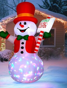 Deko Schneemann ca.2,40 m selbst aufblasend mit Led Licht - Berlin
