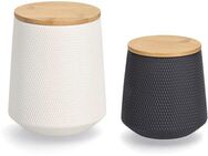 Zeller Present Vorratsdose, Bambus, Keramik, (Set, 2-tlg., 1080ml, Ø 13 x 15,4 cm, 580ml, Ø 11 x 11,4 cm), edles Design, Bambus/Keramik, 580/1080 ml