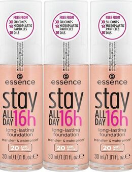 Essence Foundation stay ALL DAY 16h long-lasting, 3-tlg., mit super softer Textur