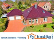 Wohnen, wo andere Urlaub machen: Neuwertiger Bungalow mit Doppelgarage unweit vom Timmeler Meer - Großefehn