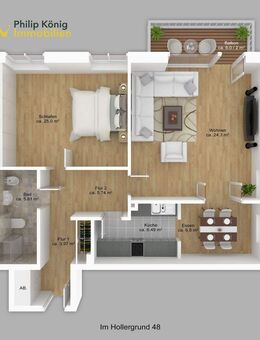 Moderne 2,5-Zimmer-Wohnung mit Balkon am Naturschutzgebiet - Bremen