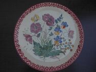 Keramik Wandteller Teller 32 cm Blumen gemarkt handbemalt Vintage 5,- - Flensburg