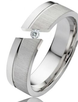 Damenring Edelstahl DE036 mit Zirkonia - Aholming