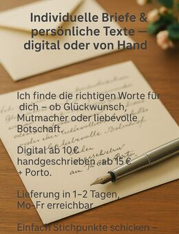 Individuelle Briefe & persönliche Texte – digital oder von Hand ✍️ - Kiel