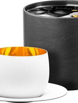 Eisch Germany Cappuccinotasse COSMO PURE WHITE, Kristallglas, mit Echtgold-Veredelung, 300 ml, Made in Germany