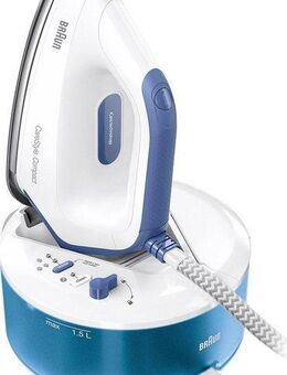 Braun Dampfbügelstation CareStyle Compact IS2143BL, 1500 ml Wassertank, blau, max. Dampfmenge 420g/min, Rückwärtsbügeln über Knöpfe