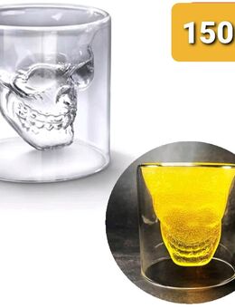 Kreatives 3D Whiskeyglas Schädel Whiskyglas Totenkopf Skelettkopf Form 150ml Alkoholglas Transparent  12,90 €* - Villingen-Schwenningen