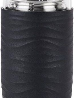 Emsa Thermobecher Tea Mug, Edelstahl, Glas, Silikon, Teebecher, 400 ml, 100% dicht, 3-teilig, mit herausnehmbarem Tee-Sieb